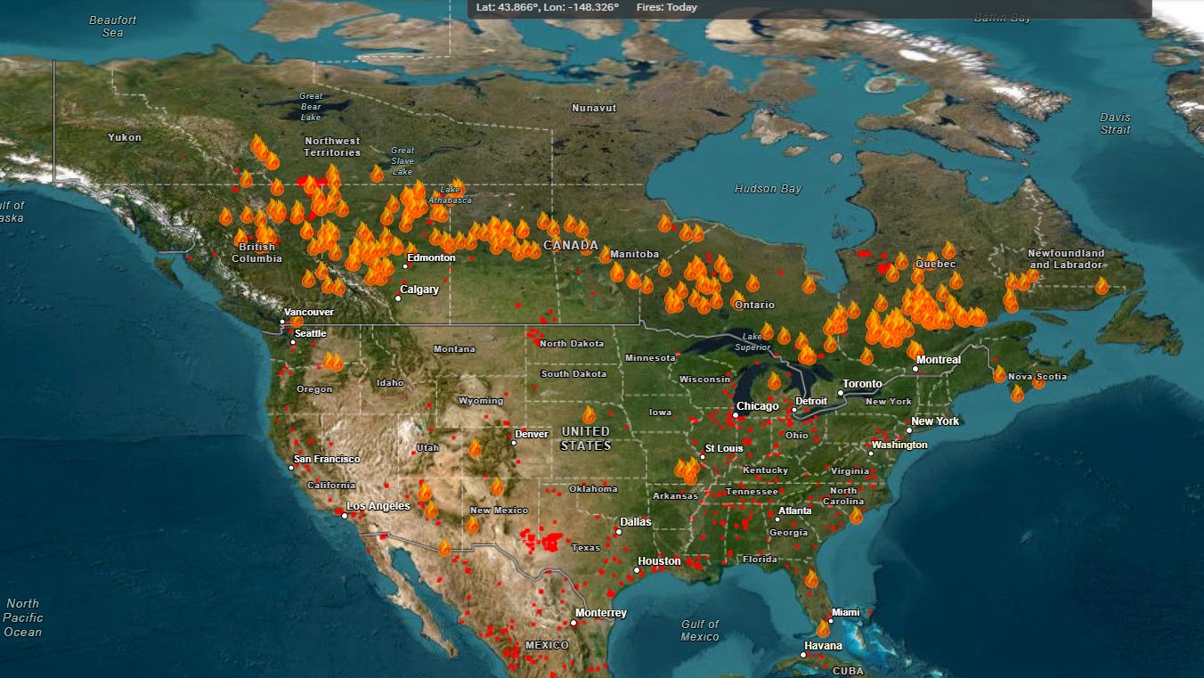 current canada forest fire map