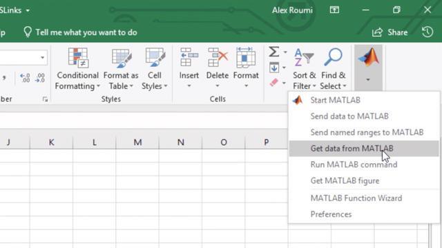 matlab save matrix to excel