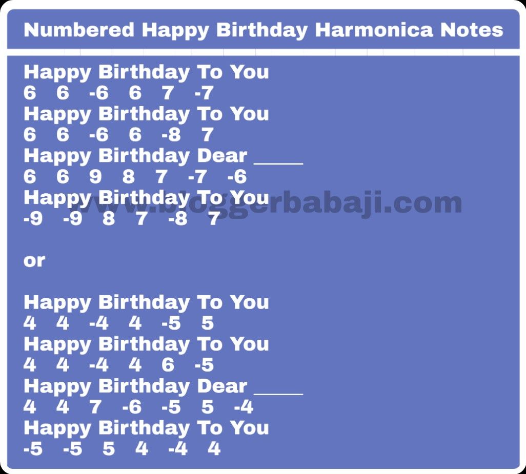 happy birthday harmonica tabs