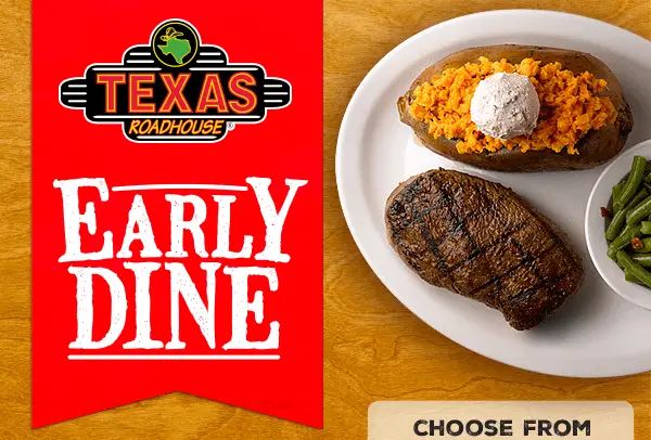 texas roadhouse early dine hours