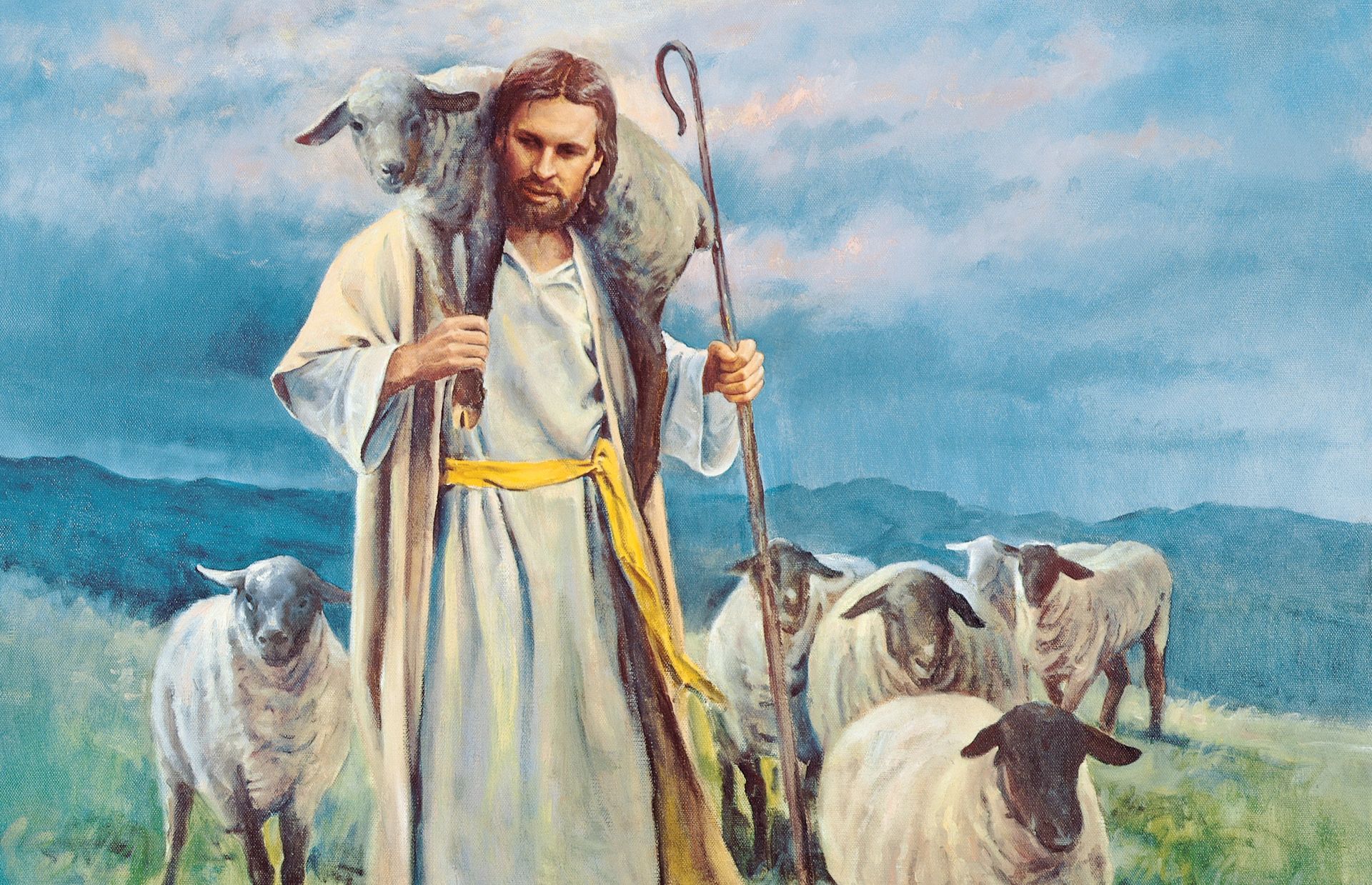 pictures of jesus as a shepherd