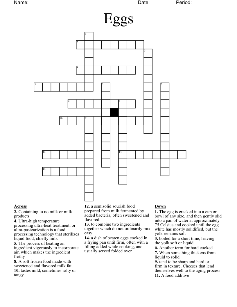 like plans and eggs crossword