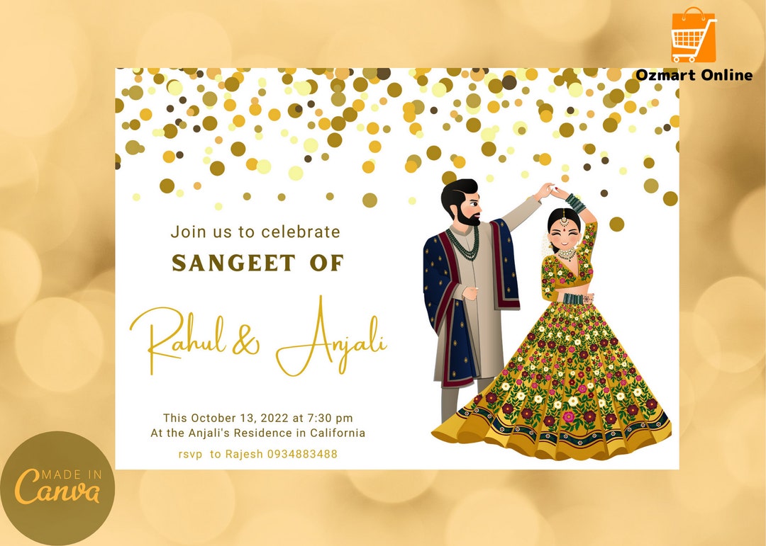 sangeet invitation cards online free