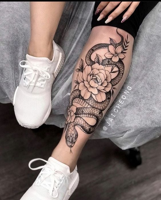 pierna tatuajes para mujeres