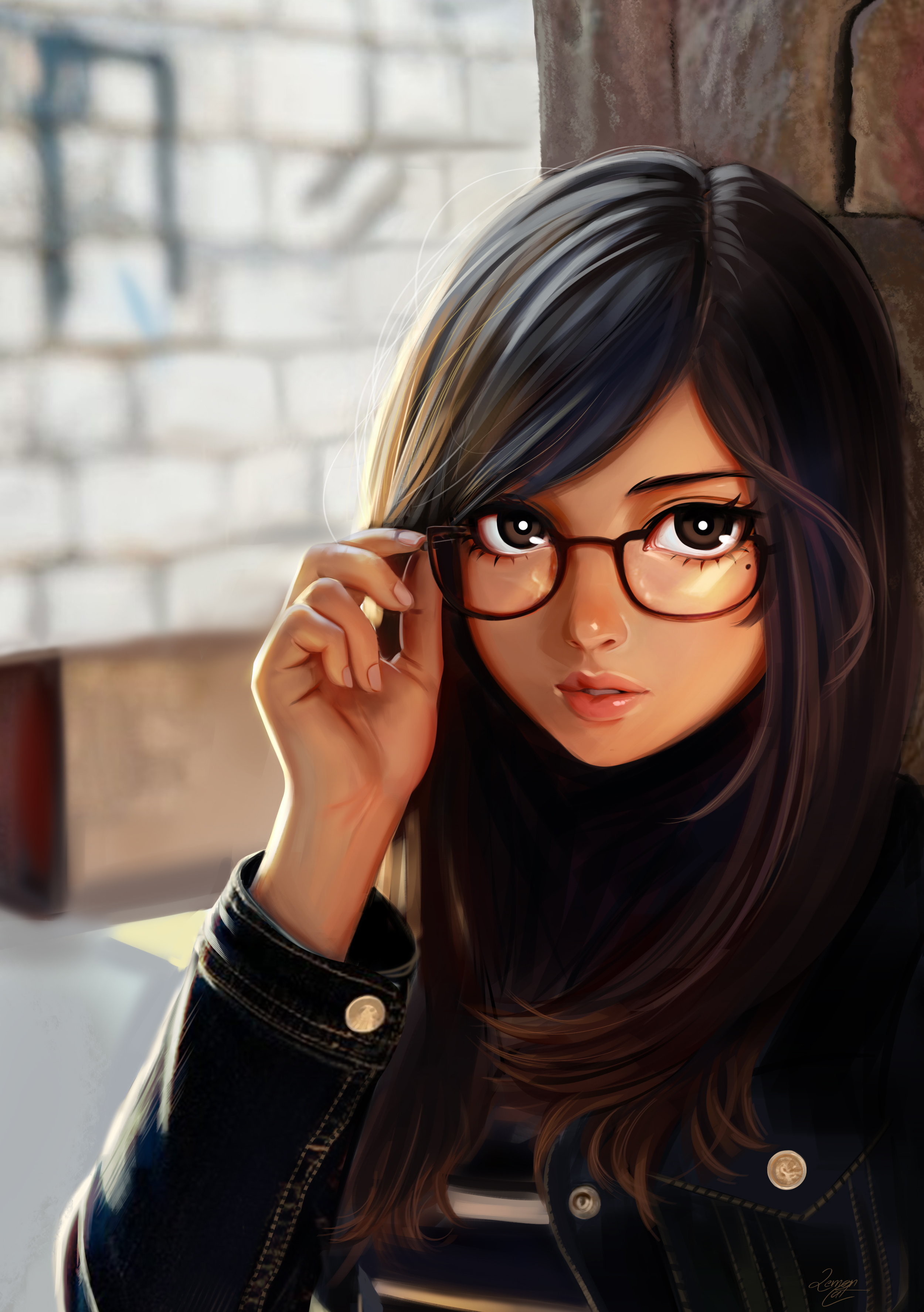 beautiful girl with glasses wallpaper