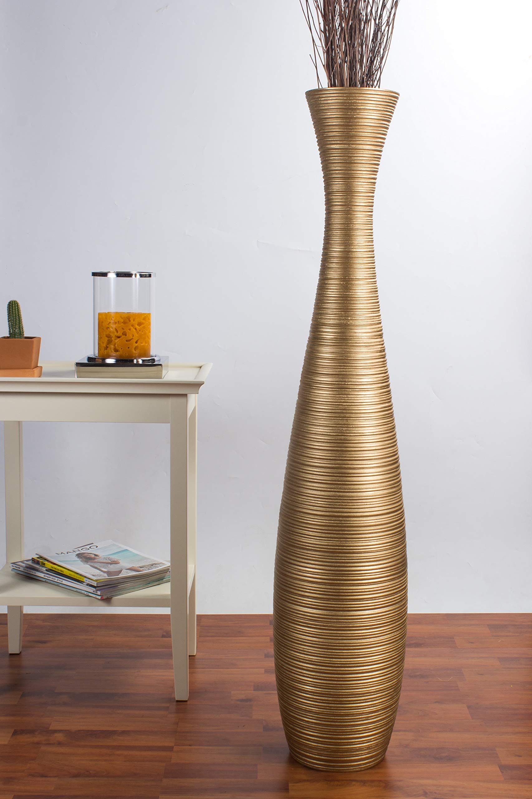 mango wood floor vase