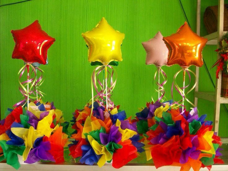 infantil centros de mesa con globos