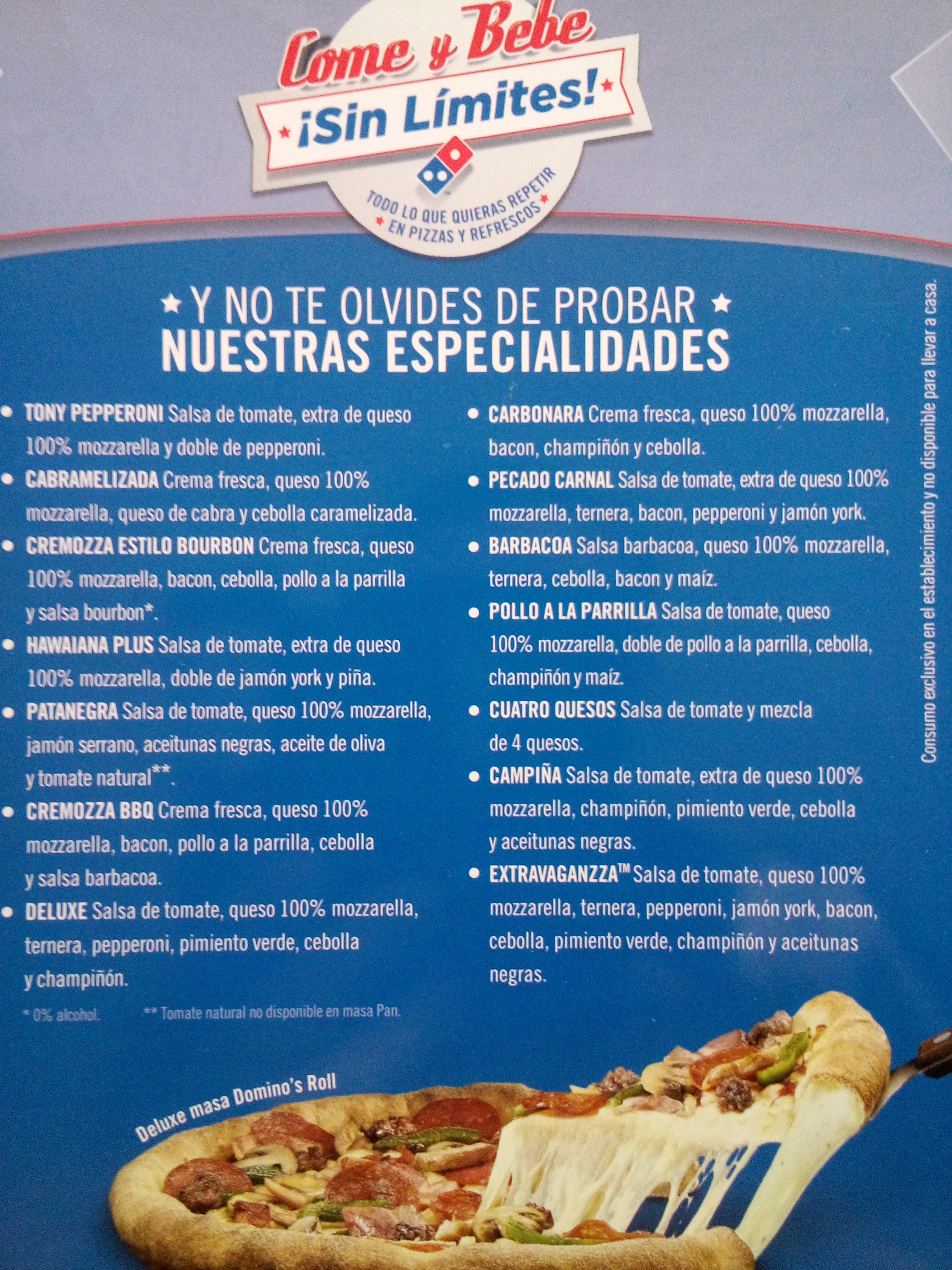 dominos precio buffet