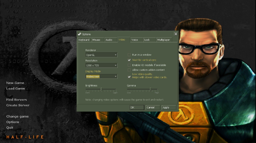 half life siyah ekran hatası