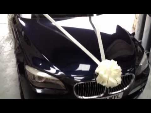 how to tie ribbon on a wedding car