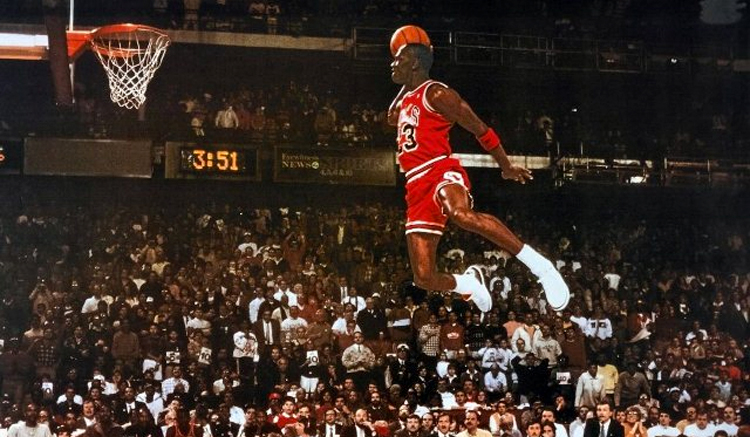 michael jordan flying