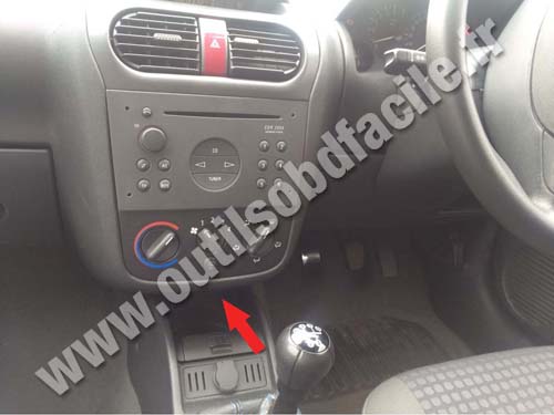 vauxhall corsa obd location