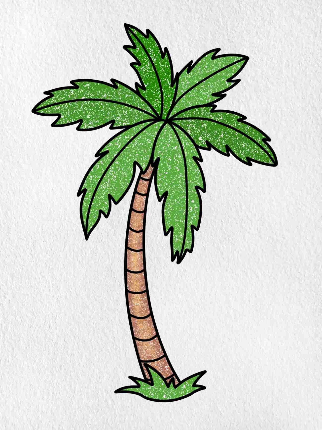 palm tree sketch easy