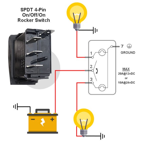 wiring diagram for 4 pin rocker switch