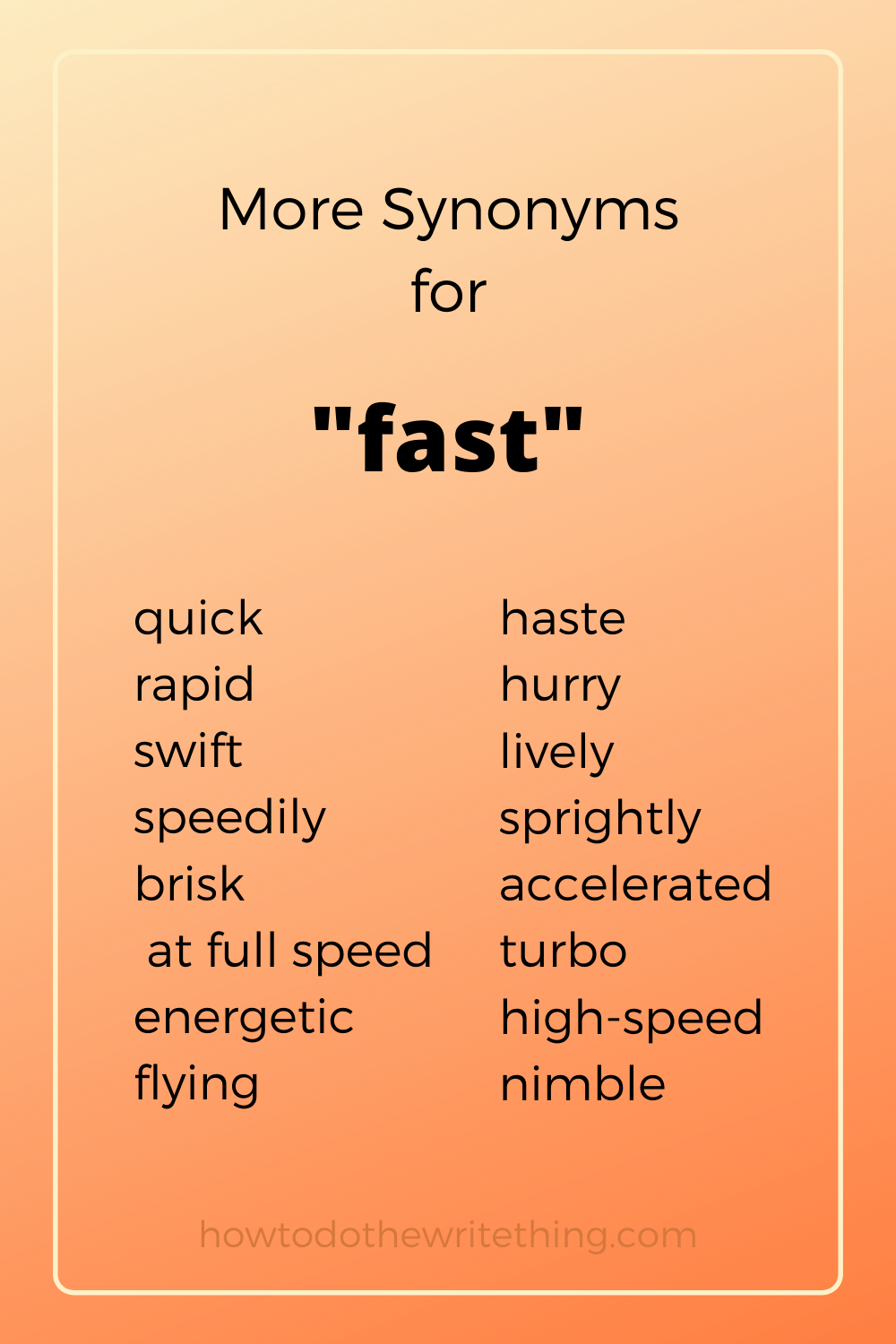 another word for faster