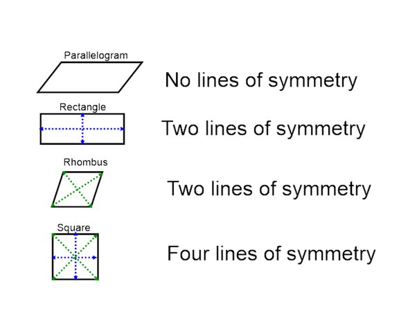 parallelogram lines of symmetry