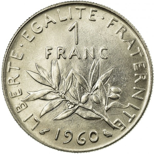 1 franc 1960 valor