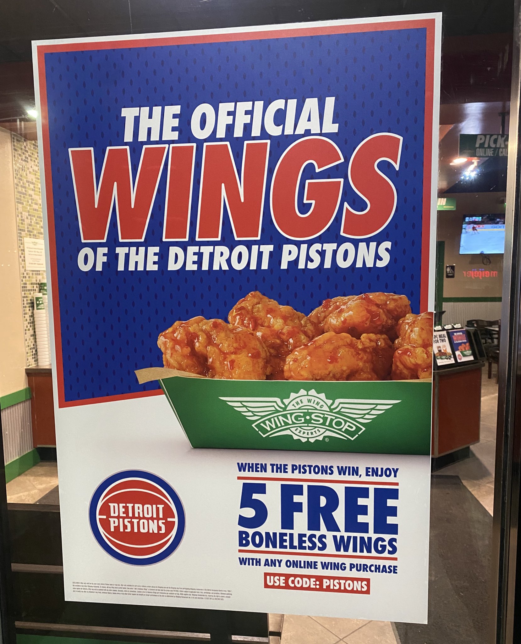 is the pistons wingstop deal only in detroit