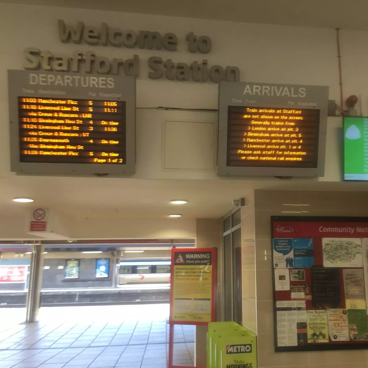 train arrivals stafford station