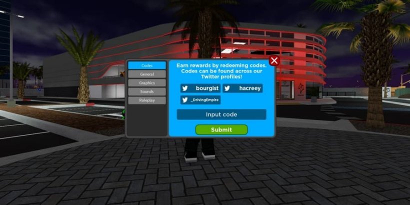 roblox driving empire codes