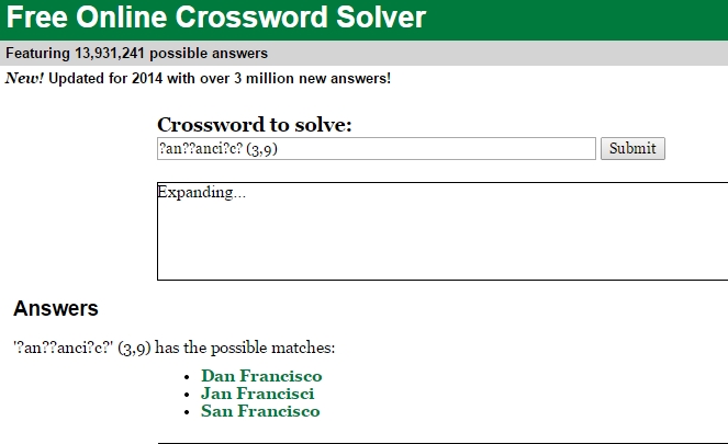 dan word crossword solver