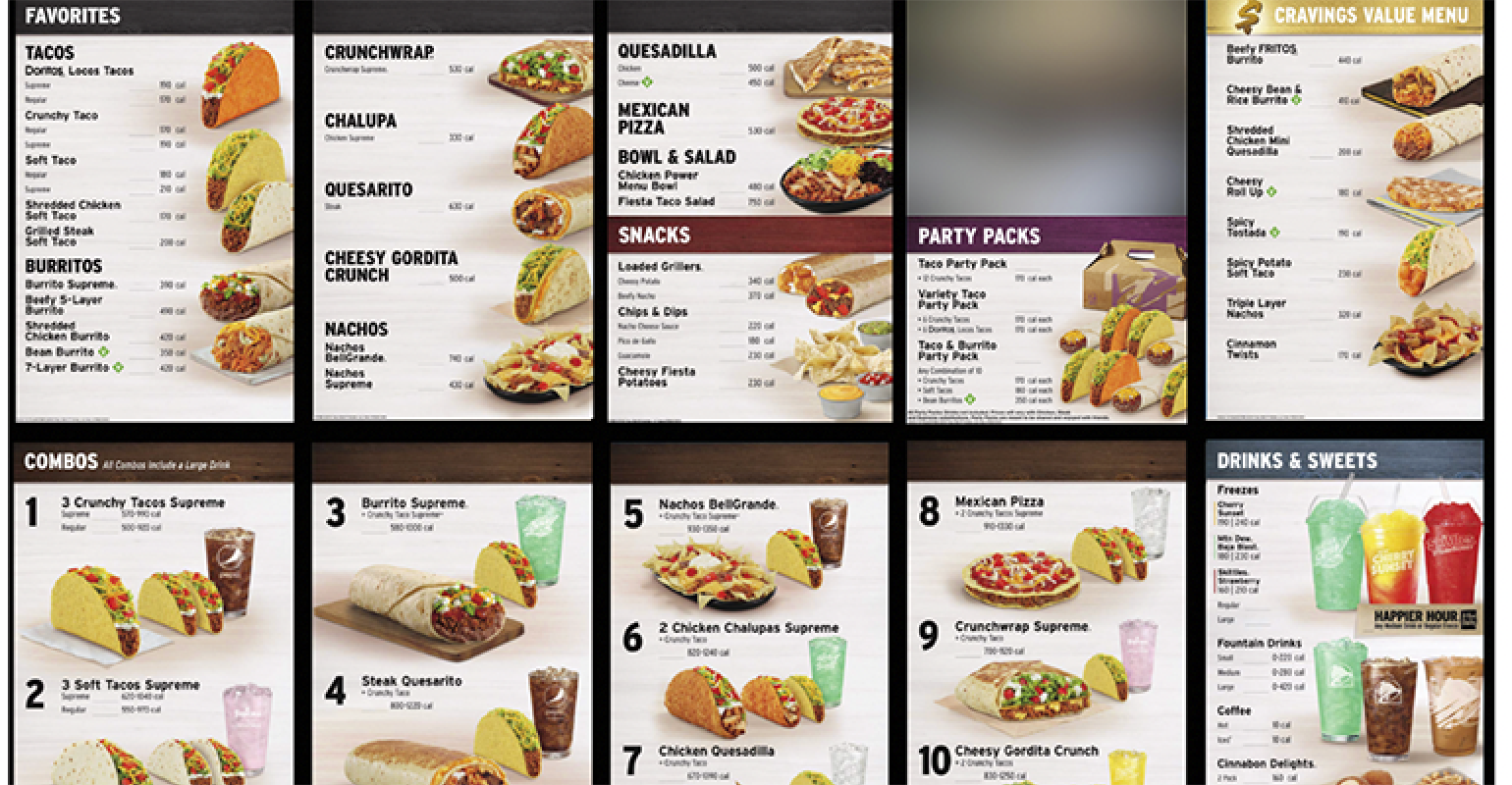 taco bell menú