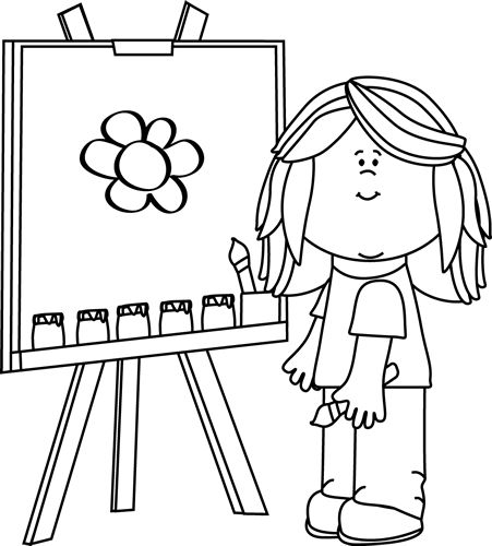 drawing clipart black and white