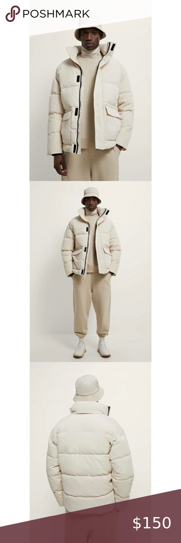 zara white puffer jacket mens