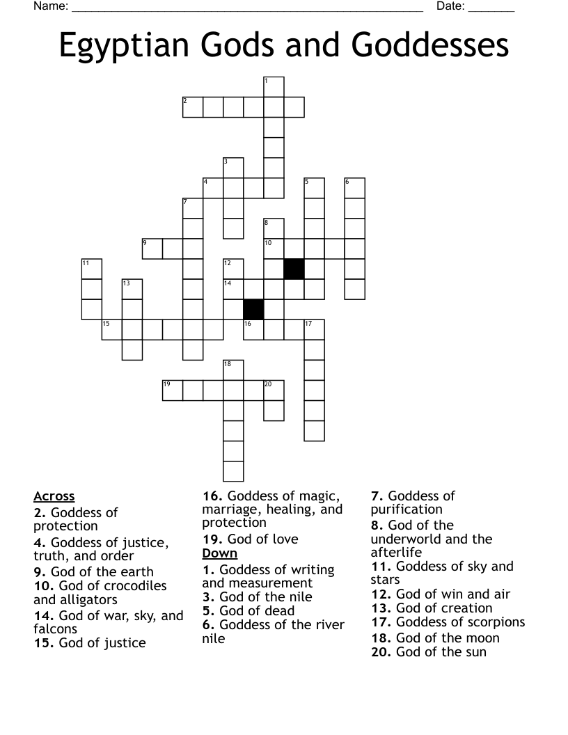 egyptian god crossword clue