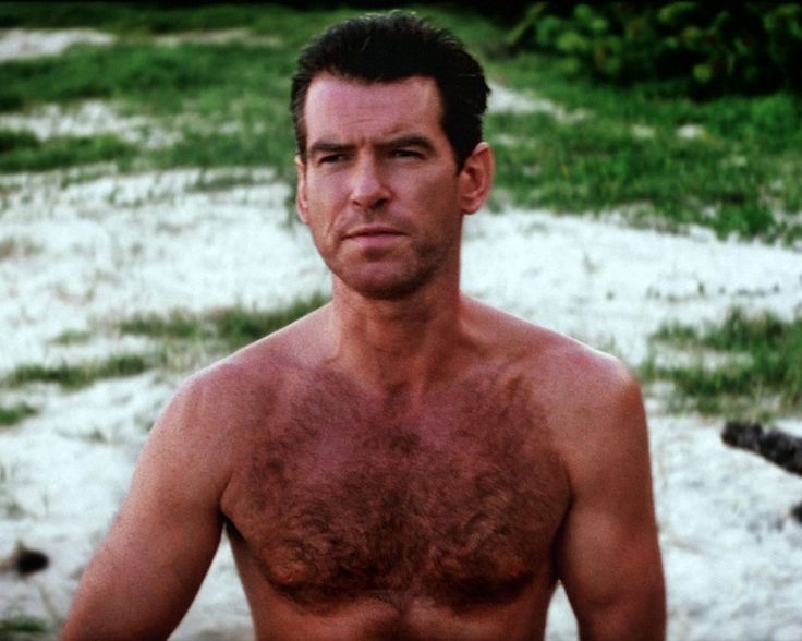 pierce brosnan hairy chest