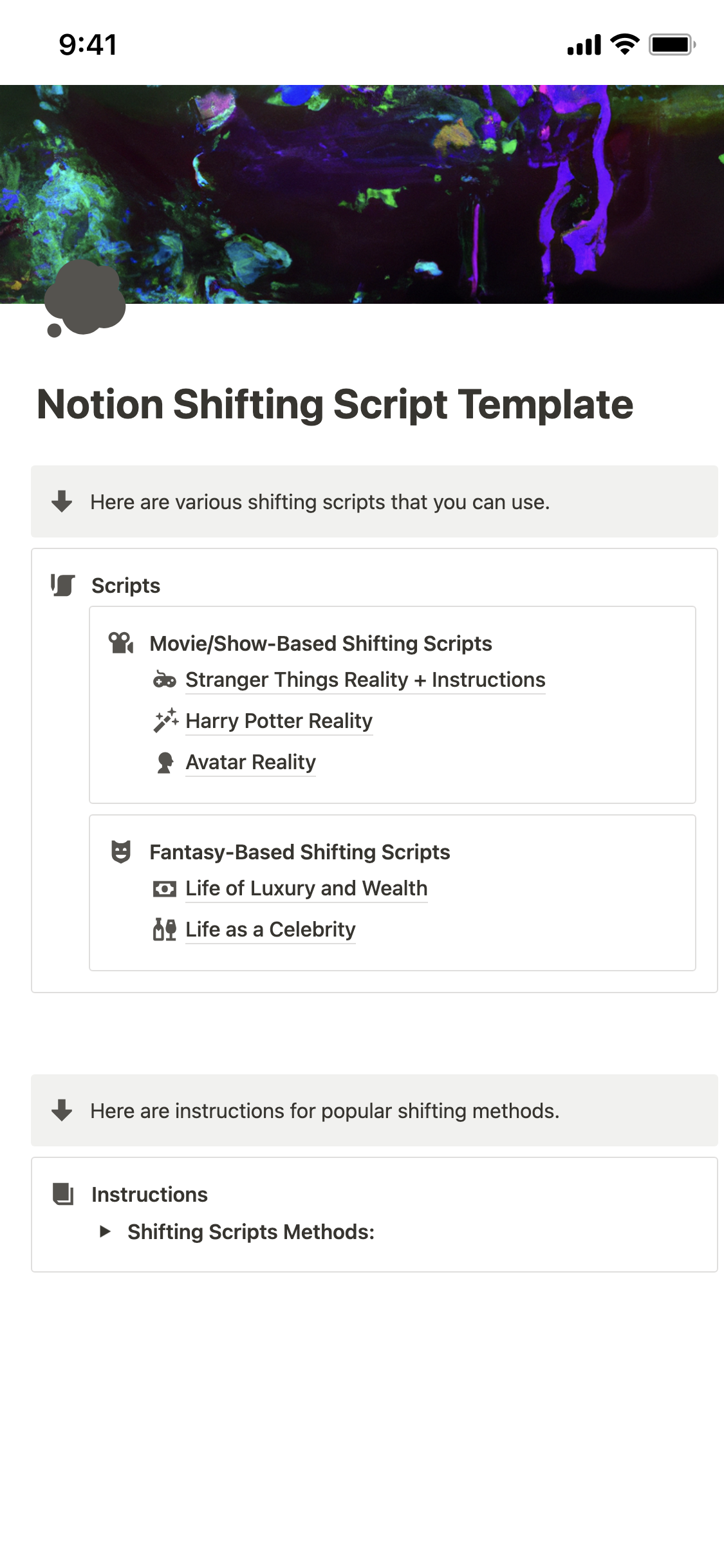 shift script template