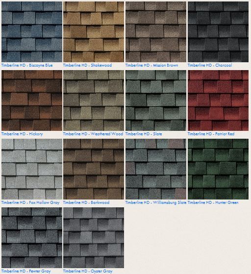 gaf timberline shingles colors