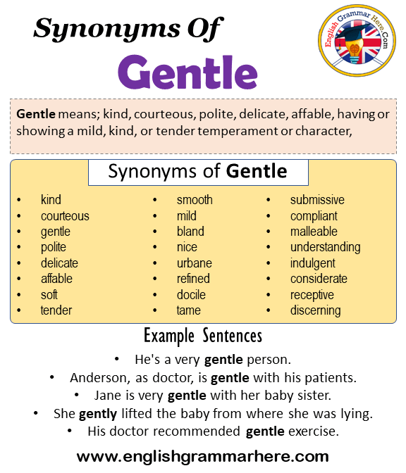 gently synonyms