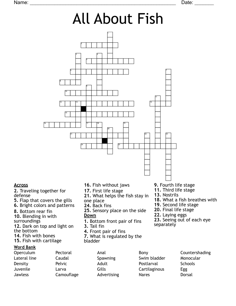 marine fish crossword clue