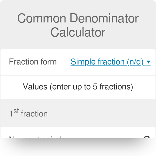 common denominator calculator