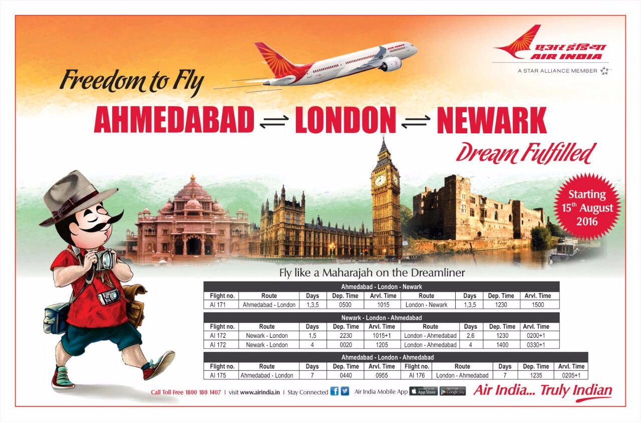 ahmedabad to london direct flight