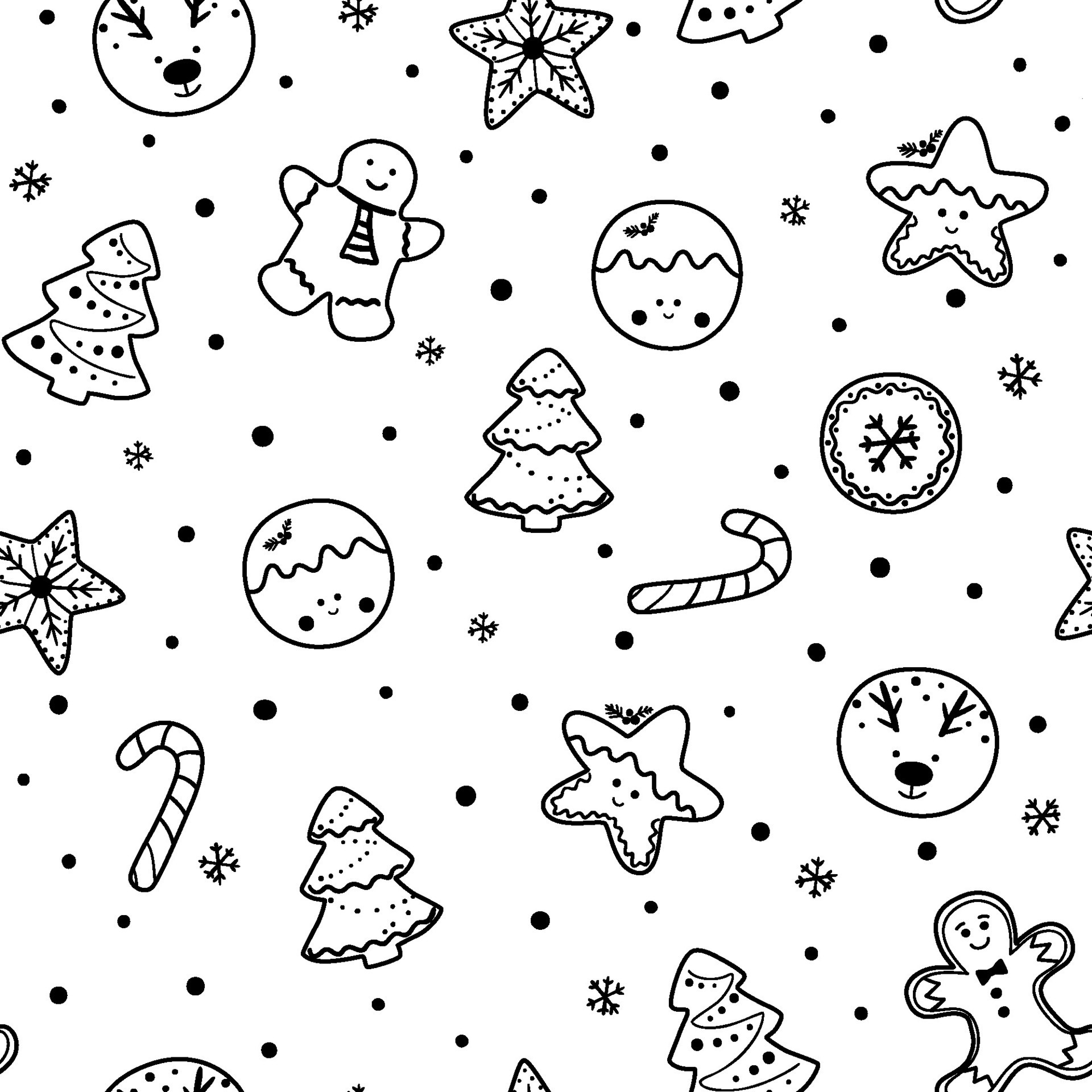 black and white christmas pattern