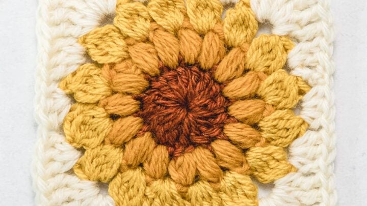 crochet sunflower granny square