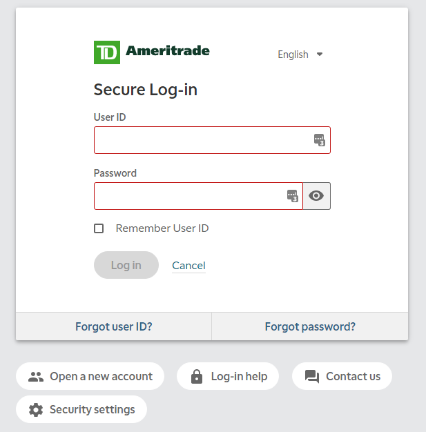 ameritrade log in