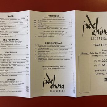 jade china conway ar menu