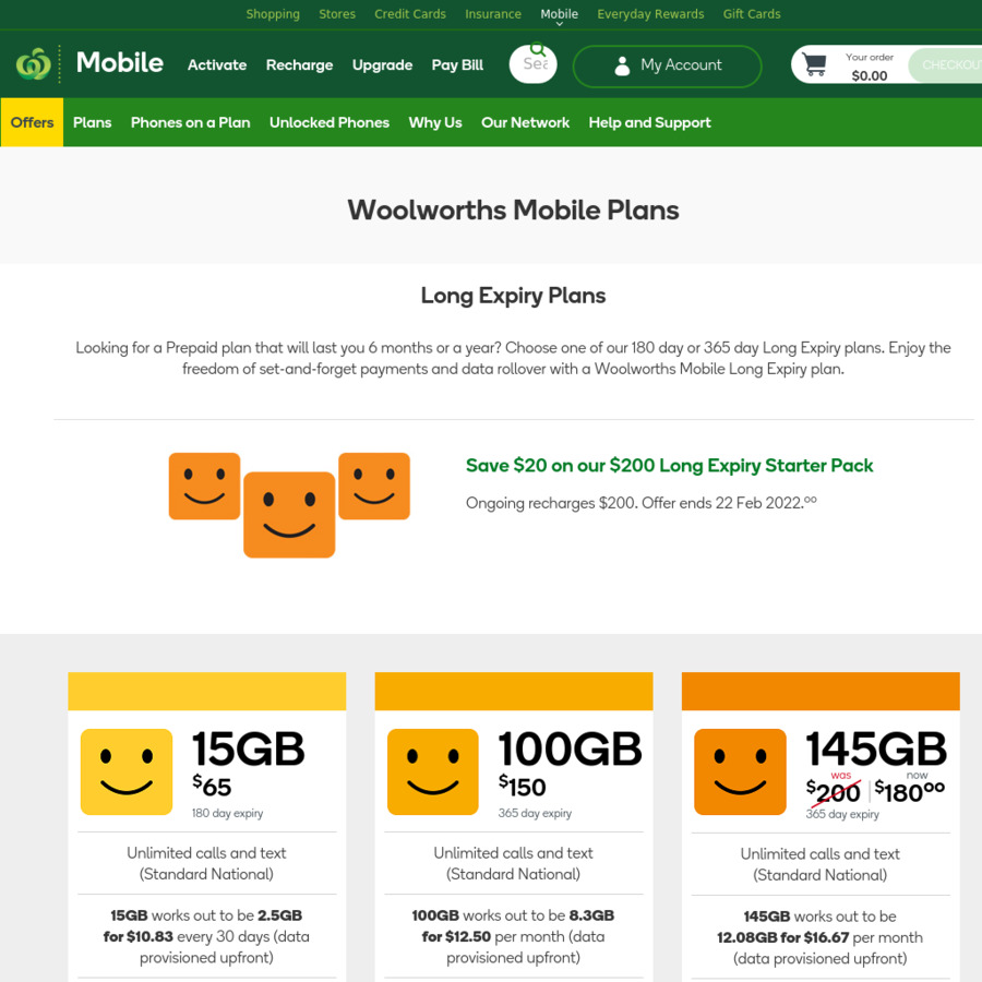 woolworths 365 day prepaid mobile plans