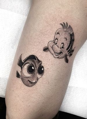 dory tattoo black and white