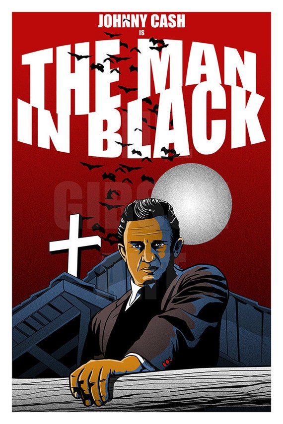 johnny cash man in black poster