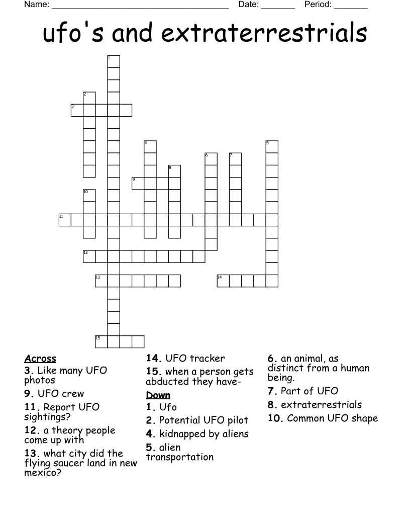 alien crossword