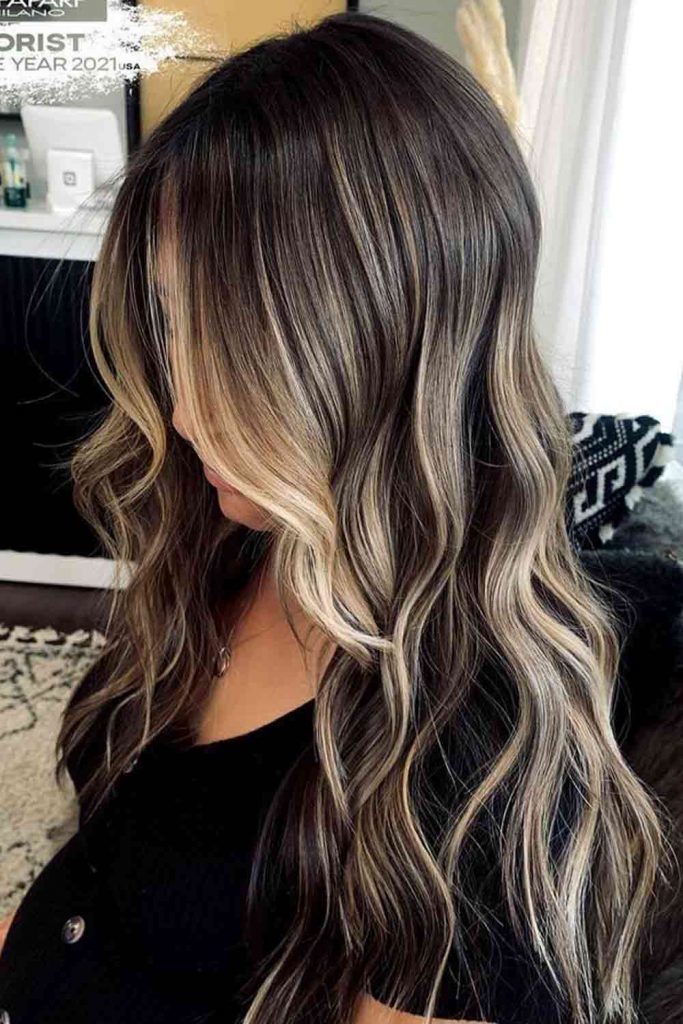 black and highlights hair