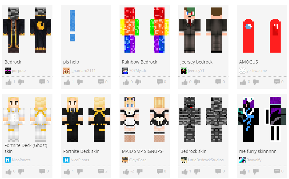 free minecraft skins