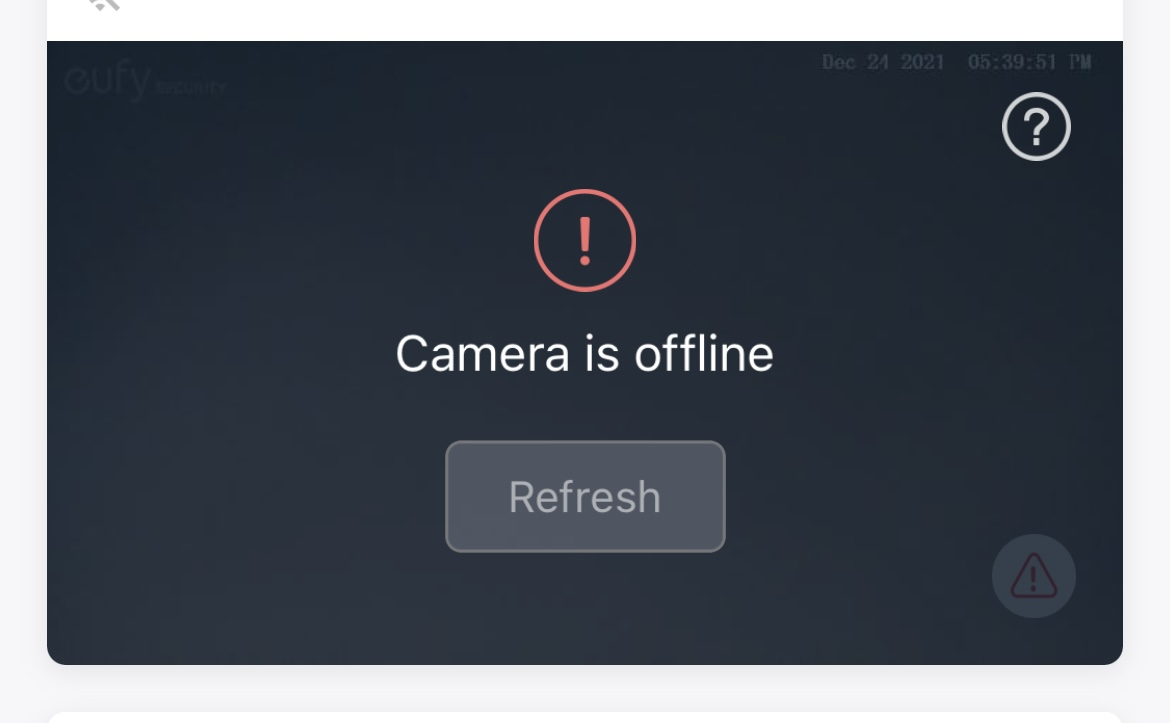 my eufy camera is offline