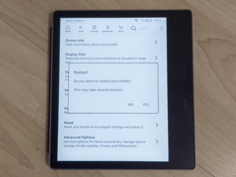 kindle restart