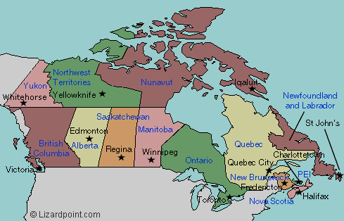 capital cities of canada quiz