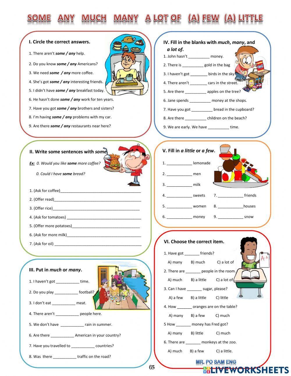 quantifiers liveworksheets